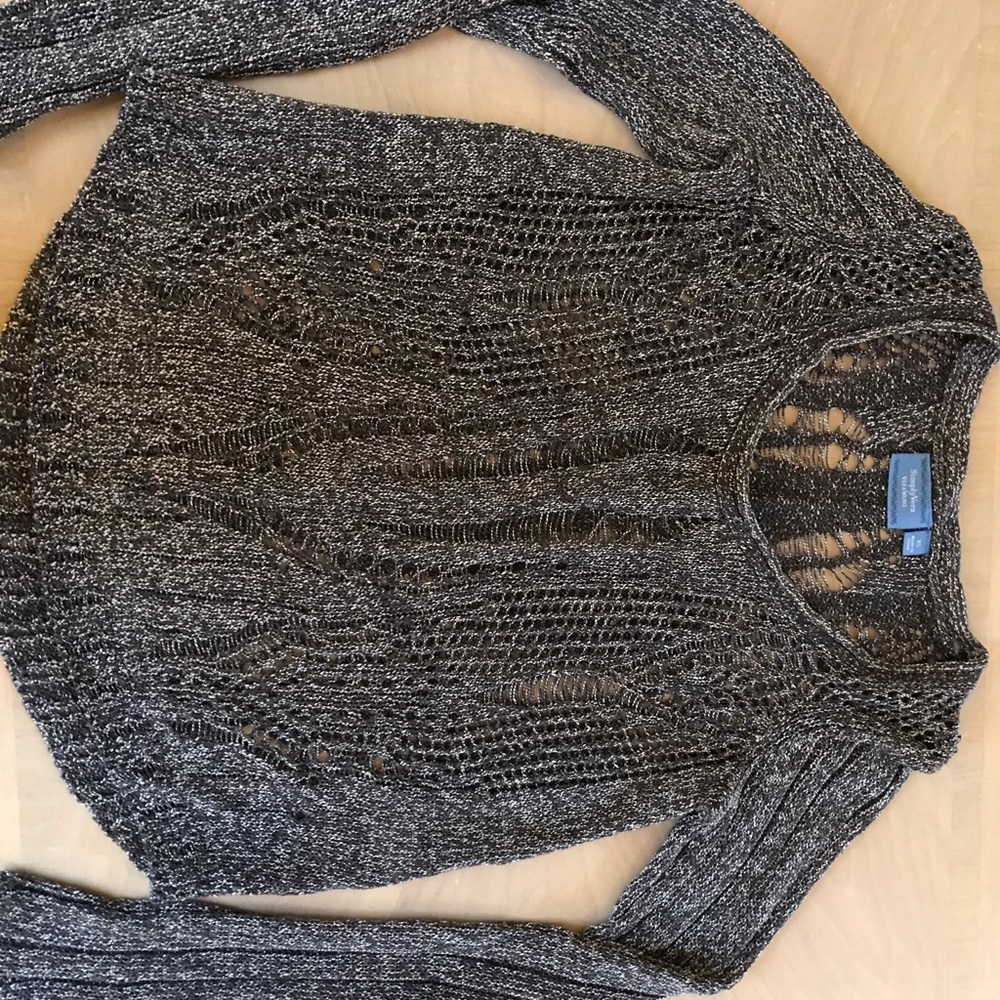 Simply Vera linen-poly-viscose Open Knit Sweater